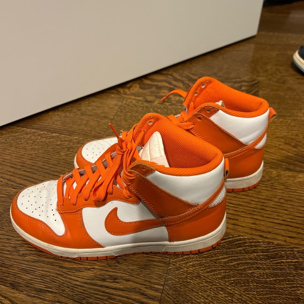 Nike High-Top Sneakers in Orange and White
